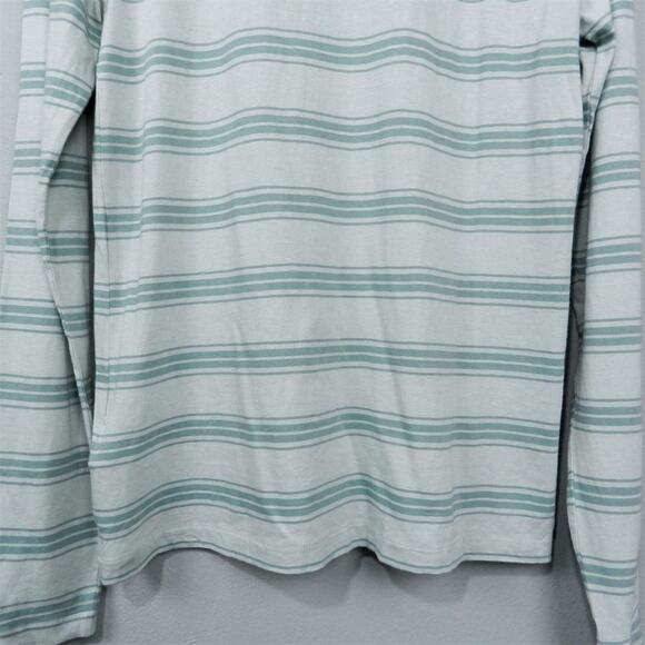 J.Crew Striped Long Sleeve Turtleneck Tee Size L‎ Light Mint Antique Mineral Top - Picture 10 of 10